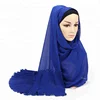 Best-selling Womens Luxury Beaded Pleated Pearled Chiffon Long Wrap Turban Hijab Crinkle Wrinkle Head Scarf Shawl Scarves