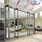 Aluminum tempered double/single glass external aluminum Bi- folding door