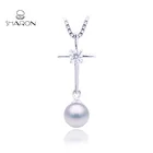 2019 Unique Cheap Gift Sterling Silver Cross Jewelry Pearl Charm