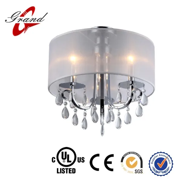 C Ul Modern Drum Organza Shade Crystal Semi Flush Mount Ceiling Light Ligh Fixture Of Ceil Buy Drum Organza Shade Crystal Semi Flush Mount