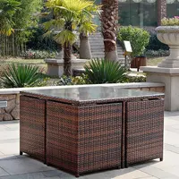 buy qha-2022-1 ratta cube set dining table with hidden chair buy qha-2022-1 ratta cube set dining table with hidden chair