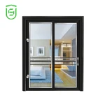 Aluminium Double Glass Sliding Folding Door For Entrance