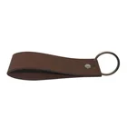 Custom Made Promotional Embossed Logo Metal Pu Faux Genuine Leather Keychain / Keyrings