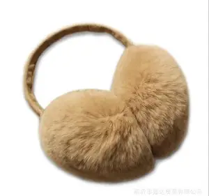 beautiful fluffy winter genuine rex rabbit fur warm ear muffs