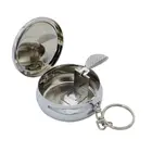 Family gadget wholesale pocket sized portable stainless steel metal pill storage box with keyring