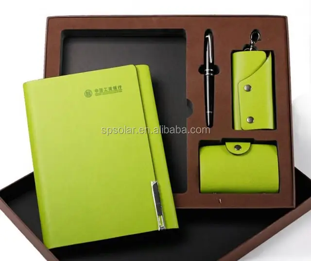 1 office use business gift set with card holder keychain pen and
