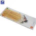 cheap 12pcs watercolor brush nature wood handle pony hair artist brush