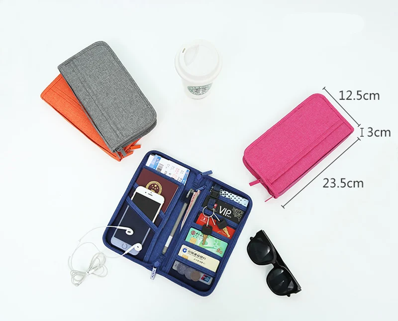 Travel Passport Cover Multifunction Wallet Document Organizer Cover Men Women Business ID Card Holder Case Wrist Strap PC0047 (1)