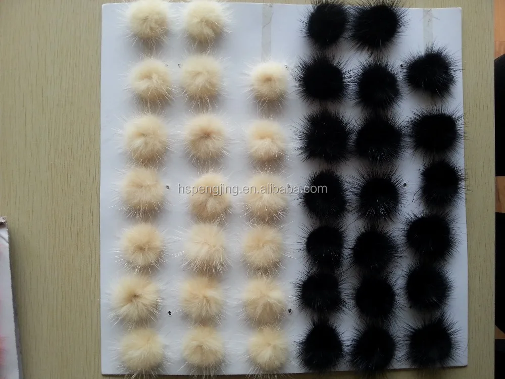 2016熱い販売3センチリアルミンクの毛皮のポンポンpoms用衣服装飾仕入れ・メーカー・工場