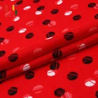 Poly spun red single jersey stocklot polka dot fabric dress single jersey knitting
