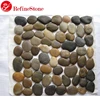 flat river stone mosaic floor tiles factory, round pattern river pebble