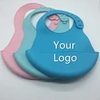 Custom FDA approved 100% food grade silicone baby bib waterproof baby silicone bib set