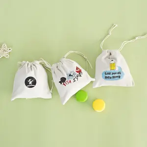 christmas stocking cotton fabric drawstring bag coin key pouch