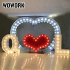 WOWORK 2019 led illuminated heart shape wedding arch decoration at stage wedding event led lighting
