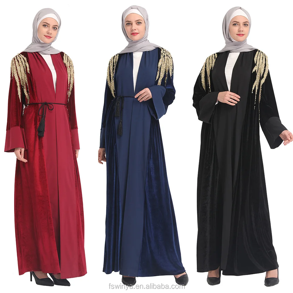 高品质伊斯兰女性服装 abaya 2018 迪拜穆斯林