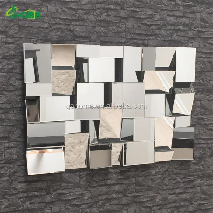 contamporary handcraft 3d large multi faceted wall mirror