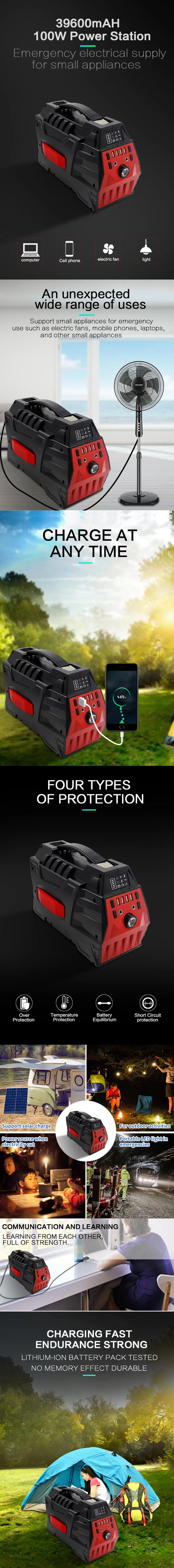 Universality Waterproof 300000Mah Portable Solar Charger 220V Solar Power Station System - ANKUX.COM