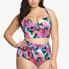 Women Swimsuit Two Piece African Print Swimsuit Plus Size Bikini Swimwear