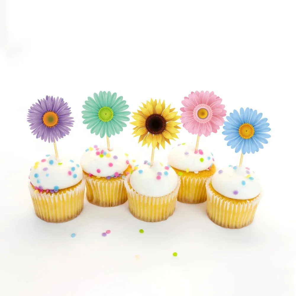 CTB062 партии украшения цветок торт украшения 25Cts кекс Топпер 2019 Новый