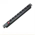 French type 8 outlets PDU socket with master switch