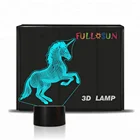 3d acrylic children night light,special promotion gift, unicorn night light 3d led lamp