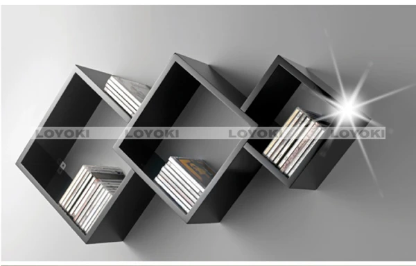 living room wall Wood Cube Shelf OEM decoration led flower pot for hotel