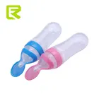 silicone squeeze spoon baby food feeding bottle