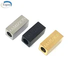 Beads Metal Beads No Fade Plating Rectangle Custom Logo Metal Stainless Steel Beads For Jewelry