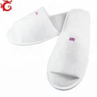 Comfortable 100% Cotton velour hotel bathroom slippers