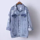 812-1 wholesale fashion style blue ribbed jean jackets women denim jacket