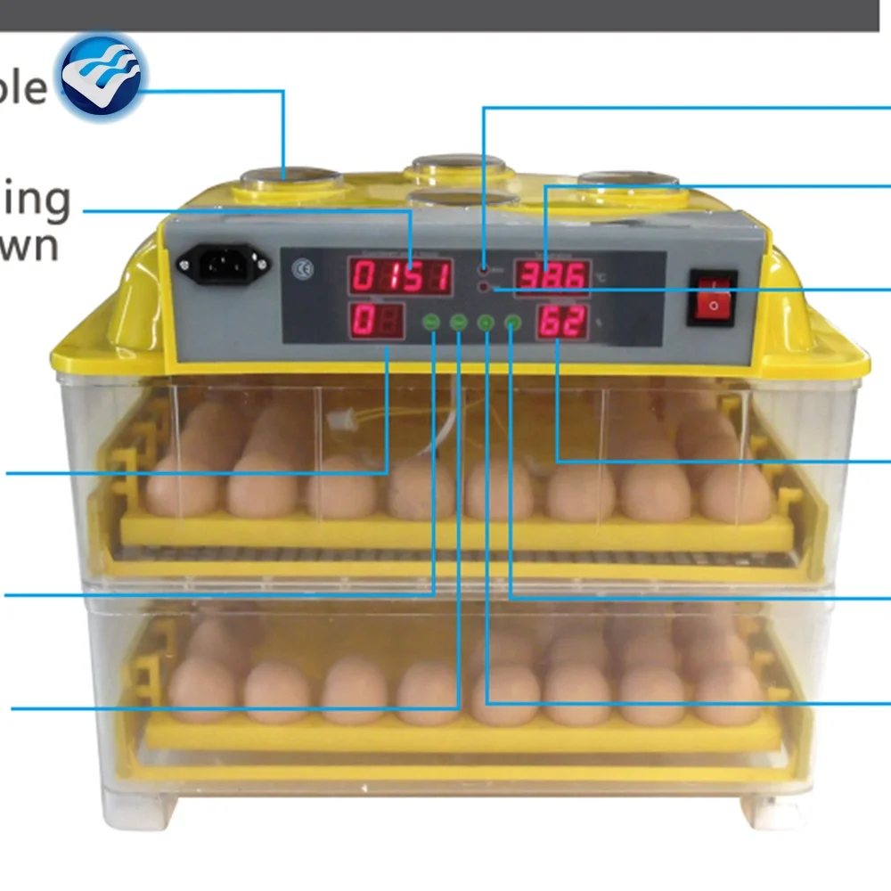 منتجات جديدة 96 بيضة رخيصة آلة تفقيس درجة الحرارة لحاضنة البيض