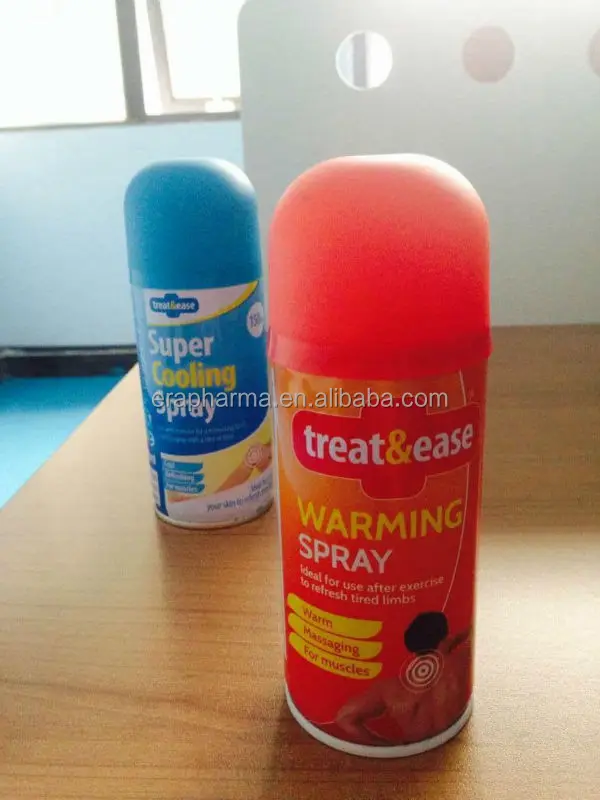 menthol pain relief spray in hot and cold feeling