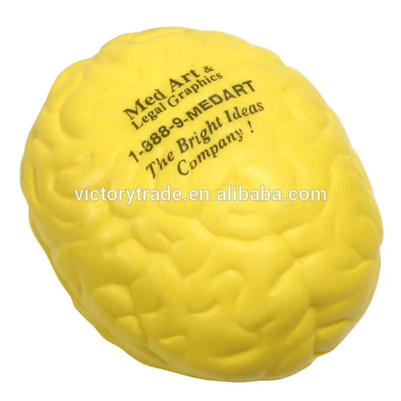 promotional gift colorful custom brain shaped pu foam stress