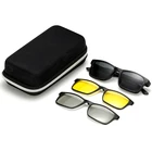 DLCTR2247 TR90 Sunglasses Set with 3 Magnetic Polarized Night Vision 3D Clips on Glasses