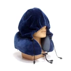 Newly Design High Support Travel Sleep Cool Ventilated Neck Pillow Hoodie With Carry Bag