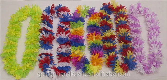 Wholesale Silk Flower Wreaths Hawaiian Necklace Leis