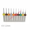 10pcs/Set HighQuality Hard Alloy PCB Print Circuit Board Carbide Micro Drill Bits Tool 0.3 to 1.2mm for SMT CNC