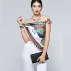 Hot Sale Ethic Chic Custom Printed Square Silk Scarves Ladies