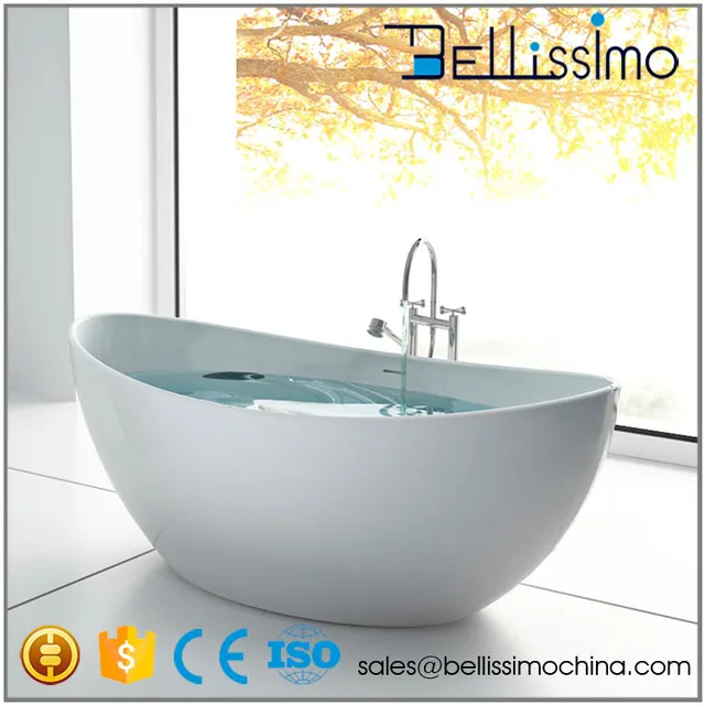 1.66m high quality standing stone resin bath tub bs-8633a