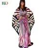 H & D Top Alibaba Colorful Sleeve Long African Print Dress Designs For Fat Women