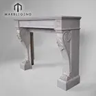 Italian Natural Stone Carrara White Marble Fireplace Mantel Indoor Fireplace Surrounding