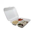 3 Compartment recyclable sugarcane pulp food packaging