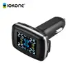 IOKONE Universal Car Smart Cigarette Lighter TPMS Digital Car Tire Pressure Monitoring System LCD Display 4 External Sensors