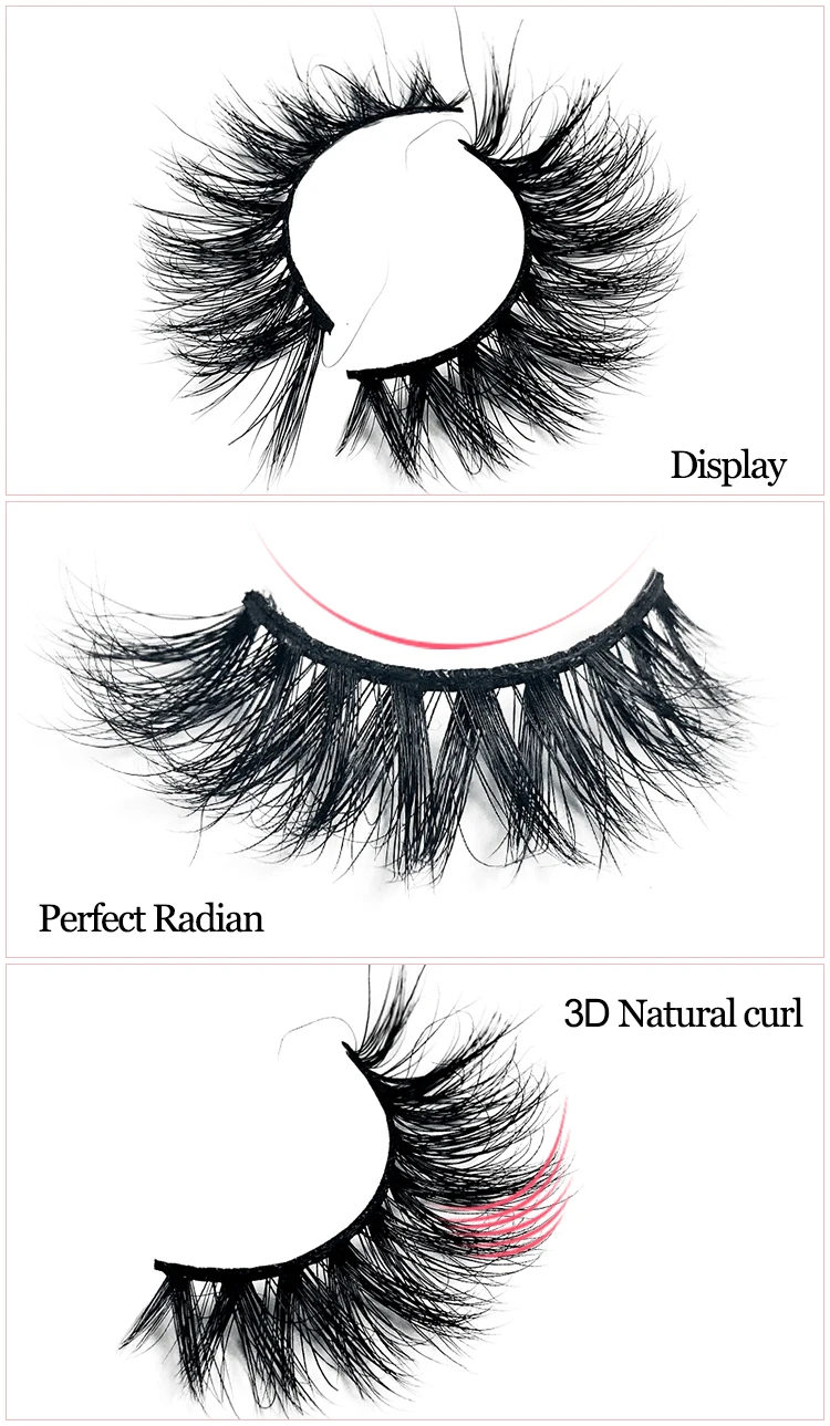 Muting Wholesale Mink Strip Eyelashes 3D Own Logo Round Lashes Packaging Box Plastic Custom Eyelash Case With Mirror
