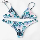 Free size lace insert tropical custom printed beautiful girls bikini