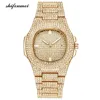 Business Quartz Watch Famous Brand Full Diamond Watch Stainless Steel Timepiece Women Golden Clock Ladies Designer Watch