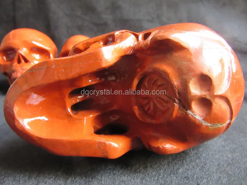 mysterious engraving red jasper crystal skulls,gift skulls