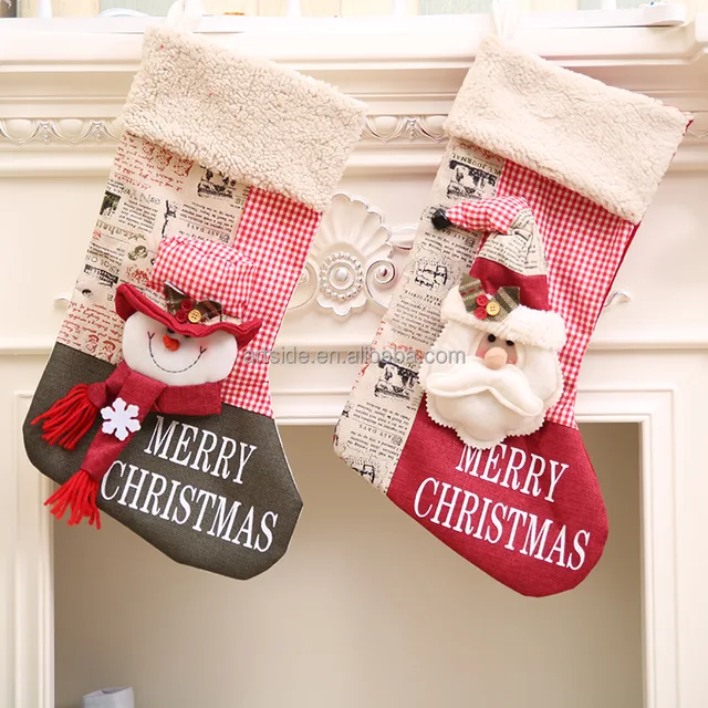 christmas ornament santa claus/snowman stockings high-grade 3d