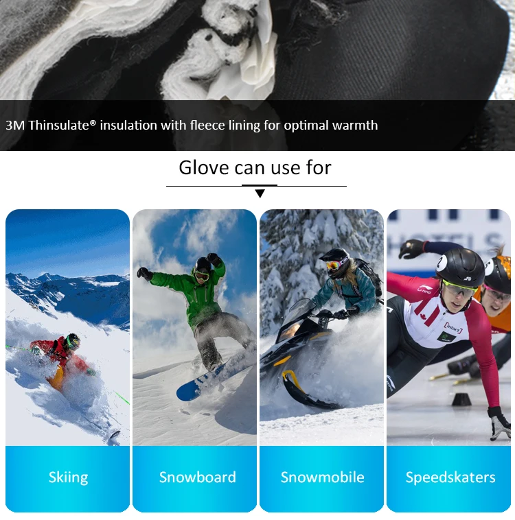 water proof men"s winter ski snowboard snow motorcycle goat skin