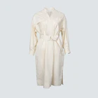 100%Cotton Stripe Long Sleeve Shirt Dress for Women